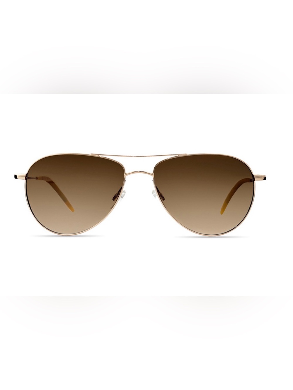 Oliver Peoples Gold Frame Aviator Benedict Sunglasses with Brown Lenses